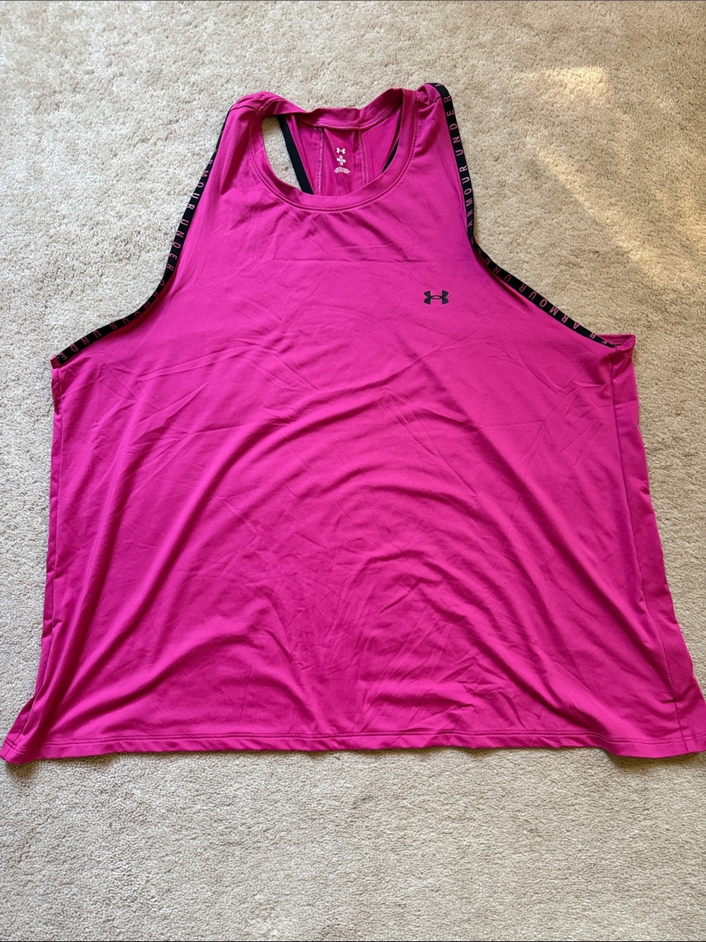 Under Armour Women’s Fuchsia Racerback Tank with Logo Trim